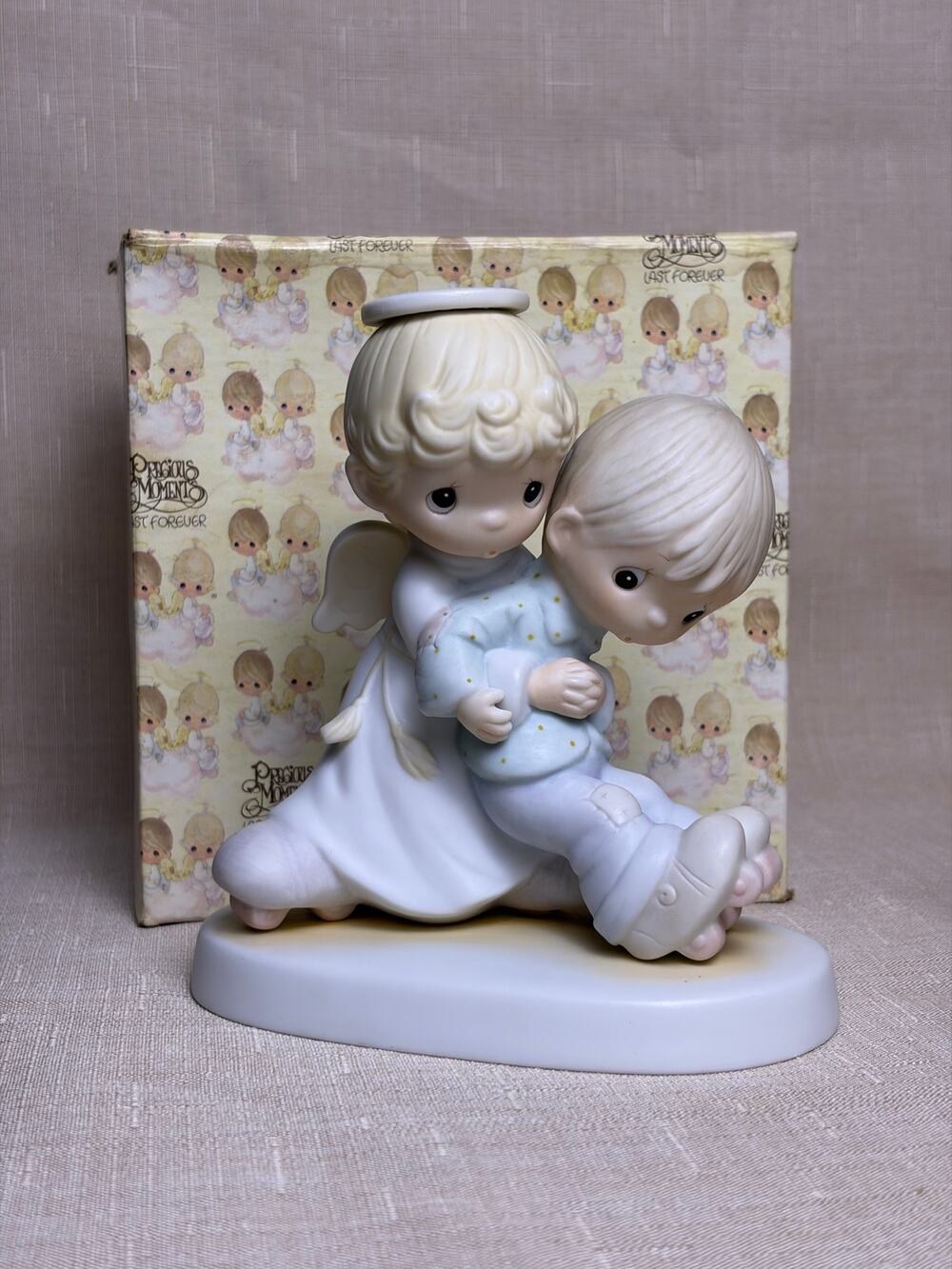 1983 Precious Moments He Upholdeth Those Who Call Porcelain Figurine E-0526